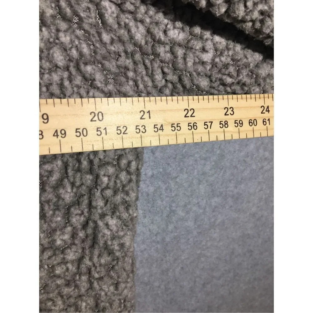 Womens Simply Southern Jacket Sherpa Quarter Zip Dark Grey Winter Faux Leather - Picture 4 of 7